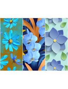 Heko Panels Stoff Panel Wasserdicht Mit 3 Mustern Canvas-Stoff Polyester Stoff Zum Nähen - Blumentmuster