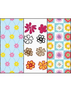 Heko Panels Stoff Panel Wasserdicht Mit 3 Mustern Canvas-Stoff Polyester Stoff Zum Nähen - Blumentmuster