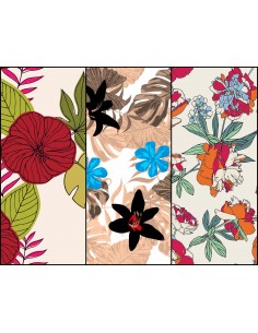 Heko Panels Stoff Panel Wasserdicht Mit 3 Mustern Canvas-Stoff Polyester Stoff Zum Nähen - Blumentmuster