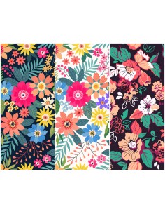 Heko Panels Stoff Panel Wasserdicht Mit 3 Mustern Canvas-Stoff Polyester Stoff Zum Nähen - Blumentmuster