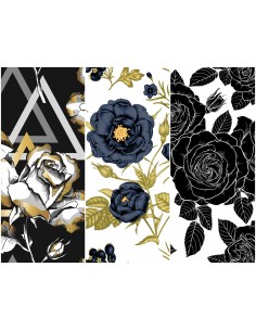 Heko Panels Stoff Panel Wasserdicht Mit 3 Mustern Canvas-Stoff Polyester Stoff Zum Nähen - Blumentmuster