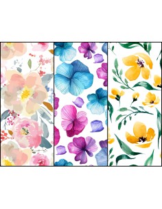 Heko Panels Stoff Panel Wasserdicht Mit 3 Mustern Canvas-Stoff Polyester Stoff Zum Nähen - Blumentmuster