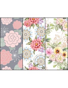 Heko Panels Stoff Panel Wasserdicht Mit 3 Mustern Canvas-Stoff Polyester Stoff Zum Nähen - Blumentmuster