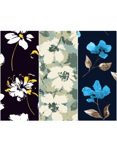 Heko Panels Stoff Panel Wasserdicht Mit 3 Mustern Canvas-Stoff Polyester Stoff Zum Nähen - Blumentmuster