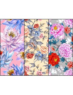 Heko Panels Stoff Panel Wasserdicht Mit 3 Mustern Canvas-Stoff Polyester Stoff Zum Nähen - Blumentmuster