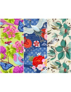 Heko Panels Stoff Panel Wasserdicht Mit 3 Mustern Canvas-Stoff Polyester Stoff Zum Nähen - Blumentmuster