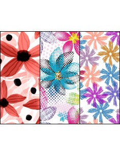 Heko Panels Stoff Panel Wasserdicht Mit 3 Mustern Canvas-Stoff Polyester Stoff Zum Nähen - Blumentmuster