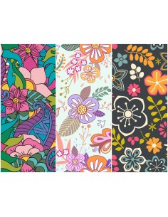 Heko Panels Stoff Panel Wasserdicht Mit 3 Mustern Canvas-Stoff Polyester Stoff Zum Nähen - Blumentmuster