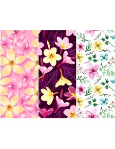 Heko Panels Stoff Panel Wasserdicht Mit 3 Mustern Canvas-Stoff Polyester Stoff Zum Nähen - Blumentmuster