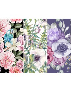 Heko Panels Stoff Panel Wasserdicht Mit 3 Mustern Canvas-Stoff Polyester Stoff Zum Nähen - Blumentmuster