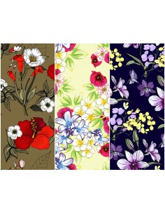 Heko Panels Stoff Panel Wasserdicht Mit 3 Mustern Canvas-Stoff Polyester Stoff Zum Nähen - Blumentmuster
