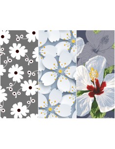 Heko Panels Stoff Panel Wasserdicht Mit 3 Mustern Canvas-Stoff Polyester Stoff Zum Nähen - Blumentmuster