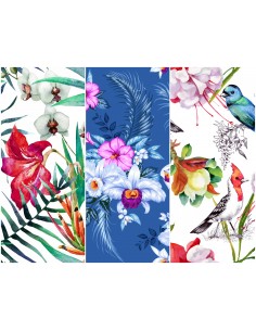 Heko Panels Stoff Panel Wasserdicht Mit 3 Mustern Canvas-Stoff Polyester Stoff Zum Nähen - Blumentmuster