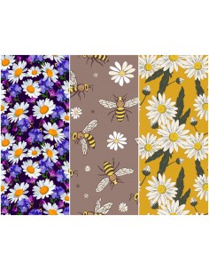 Heko Panels Stoff Panel Wasserdicht Mit 3 Mustern Canvas-Stoff Polyester Stoff Zum Nähen - Blumentmuster