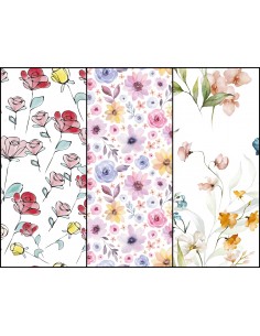 Heko Panels Stoff Panel Wasserdicht Mit 3 Mustern Canvas-Stoff Polyester Stoff Zum Nähen - Blumentmuster