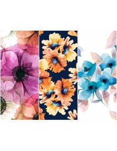Heko Panels Stoff Panel Wasserdicht Mit 3 Mustern Canvas-Stoff Polyester Stoff Zum Nähen - Blumentmuster
