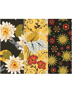 Heko Panels Stoff Panel Wasserdicht Mit 3 Mustern Canvas-Stoff Polyester Stoff Zum Nähen - Blumentmuster