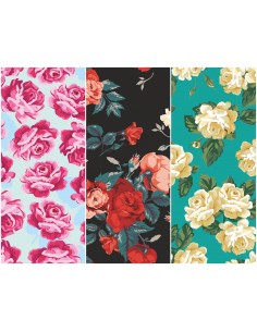 Heko Panels Stoff Panel Wasserdicht Mit 3 Mustern Canvas-Stoff Polyester Stoff Zum Nähen - Blumentmuster