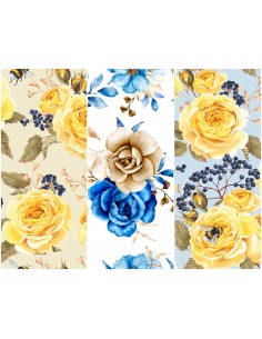 Heko Panels Stoff Panel Wasserdicht Mit 3 Mustern Canvas-Stoff Polyester Stoff Zum Nähen - Blumentmuster