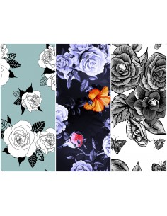 Heko Panels Stoff Panel Wasserdicht Mit 3 Mustern Canvas-Stoff Polyester Stoff Zum Nähen - Blumentmuster