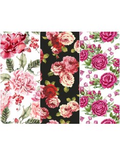 Heko Panels Stoff Panel Wasserdicht Mit 3 Mustern Canvas-Stoff Polyester Stoff Zum Nähen - Blumentmuster