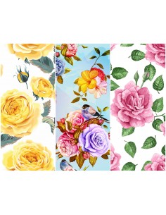 Heko Panels Stoff Panel Wasserdicht Mit 3 Mustern Canvas-Stoff Polyester Stoff Zum Nähen - Blumentmuster