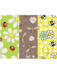 Heko Panels Stoff Panel Wasserdicht Mit 3 Mustern Canvas-Stoff Polyester Stoff Zum Nähen - Blumentmuster
