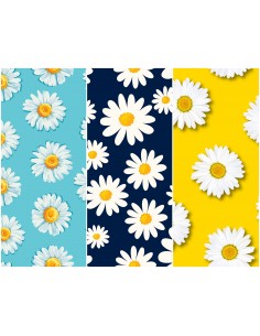 Heko Panels Stoff Panel Wasserdicht Mit 3 Mustern Canvas-Stoff Polyester Stoff Zum Nähen - Blumentmuster