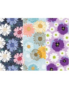 Heko Panels Stoff Panel Wasserdicht Mit 3 Mustern Canvas-Stoff Polyester Stoff Zum Nähen - Blumentmuster