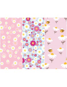 Heko Panels Stoff Panel Wasserdicht Mit 3 Mustern Canvas-Stoff Polyester Stoff Zum Nähen - Blumentmuster