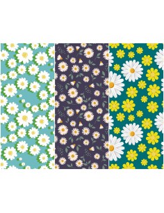 Heko Panels Stoff Panel Wasserdicht Mit 3 Mustern Canvas-Stoff Polyester Stoff Zum Nähen - Blumentmuster