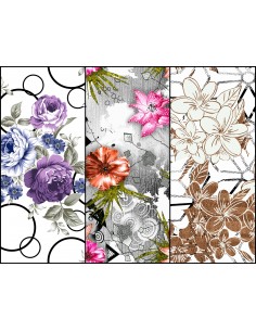Heko Panels Stoff Panel Wasserdicht Mit 3 Mustern Canvas-Stoff Polyester Stoff Zum Nähen - Blumentmuster