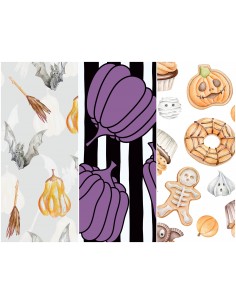 Heko Panels Stoff Panel Wasserdicht Mit 3 Mustern Canvas-Stoff Polyester Stoff Zum Nähen - Halloween