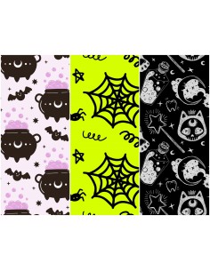 Heko Panels Stoff Panel Wasserdicht Mit 3 Mustern Canvas-Stoff Polyester Stoff Zum Nähen - Halloween