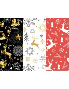 Heko Panels Stoff Panel Wasserdicht Mit 3 Mustern Canvas-Stoff Polyester Stoff Zum Nähen - Weihnachten