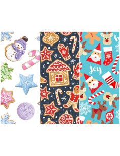 Heko Panels Stoff Panel Wasserdicht Mit 3 Mustern Canvas-Stoff Polyester Stoff Zum Nähen - Weihnachten