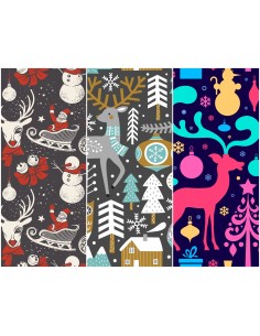 Heko Panels Stoff Panel Wasserdicht Mit 3 Mustern Canvas-Stoff Polyester Stoff Zum Nähen - Weihnachten