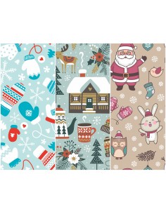 Heko Panels Stoff Panel Wasserdicht Mit 3 Mustern Canvas-Stoff Polyester Stoff Zum Nähen - Weihnachten