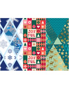 Heko Panels Stoff Panel Wasserdicht Mit 3 Mustern Canvas-Stoff Polyester Stoff Zum Nähen - Weihnachten