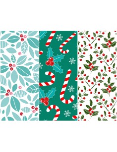 Heko Panels Stoff Panel Wasserdicht Mit 3 Mustern Canvas-Stoff Polyester Stoff Zum Nähen - Weihnachten