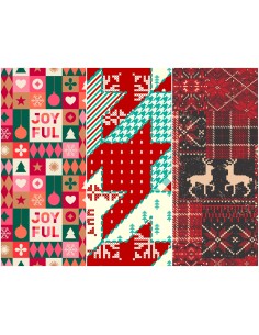 Heko Panels Stoff Panel Wasserdicht Mit 3 Mustern Canvas-Stoff Polyester Stoff Zum Nähen - Weihnachten