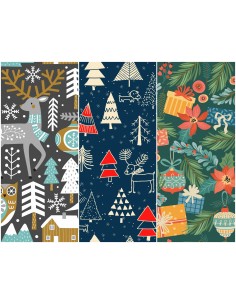 Heko Panels Stoff Panel Wasserdicht Mit 3 Mustern Canvas-Stoff Polyester Stoff Zum Nähen - Weihnachten