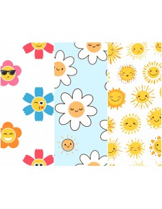 Heko Panels Stoff Panel Wasserdicht Mit 3 Mustern Canvas-Stoff Polyester Stoff Zum Nähen - Kinder