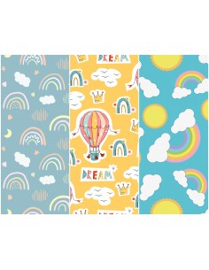 Heko Panels Stoff Panel Wasserdicht Mit 3 Mustern Canvas-Stoff Polyester Stoff Zum Nähen - Kinder