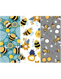Heko Panels Stoff Panel Wasserdicht Mit 3 Mustern Canvas-Stoff Polyester Stoff Zum Nähen - Kinder