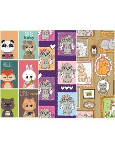 Heko Panels Stoff Panel Wasserdicht Mit 3 Mustern Canvas-Stoff Polyester Stoff Zum Nähen - Kinder