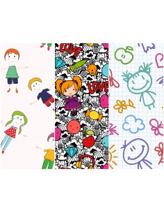 Heko Panels Stoff Panel Wasserdicht Mit 3 Mustern Canvas-Stoff Polyester Stoff Zum Nähen - Kinder