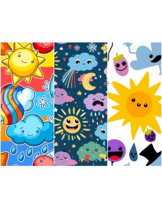 Heko Panels Stoff Panel Wasserdicht Mit 3 Mustern Canvas-Stoff Polyester Stoff Zum Nähen - Kinder