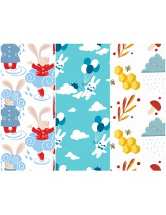 Heko Panels Stoff Panel Wasserdicht Mit 3 Mustern Canvas-Stoff Polyester Stoff Zum Nähen - Kinder