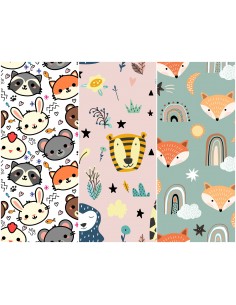 Heko Panels Stoff Panel Wasserdicht Mit 3 Mustern Canvas-Stoff Polyester Stoff Zum Nähen - Kinder